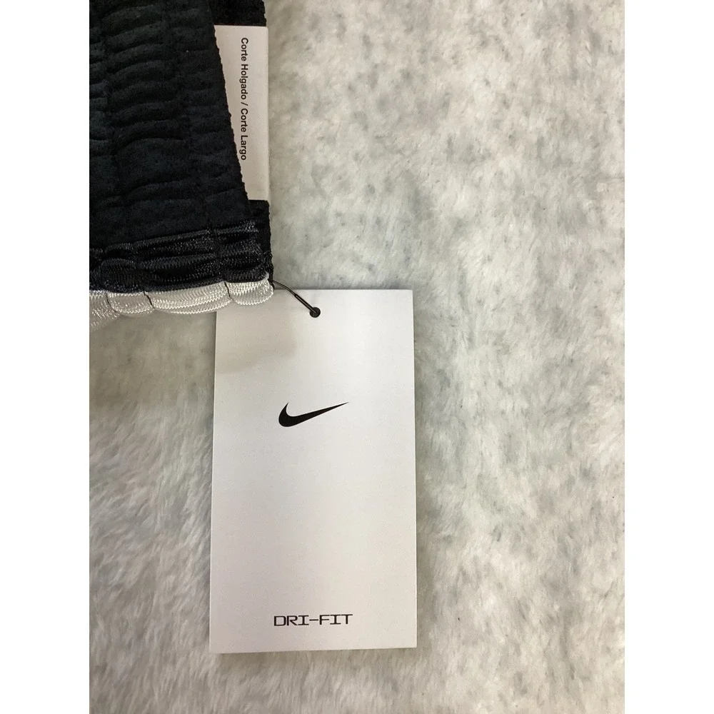 Nike Kids Dri-FIT Basketball Shorts Black Silver Loose Fit CV2366-010 NEW Small